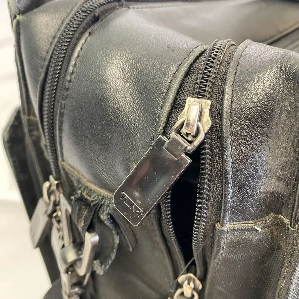 TUMI Laptop Bag Leather Nylon Briefcase Business Travel 2961D Crossbody Messenge